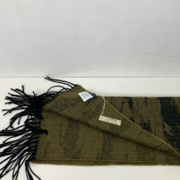 NWT Madewell Camouflage Camo Scarf Fringed Green Tan Black - Picture 7 of 8